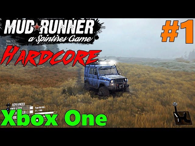 SpinTires Mud Runner: Xbox One HARDCORE MODE Let's Play! Part 1 | ALL Watchpoints on Bog