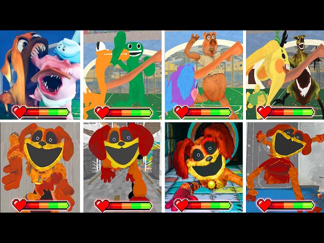 Poppy Playtime Chapter 1, 2, 3, 4, 5 vs Dark Pals The 1st Floor All CHASES Bosses With HEALTHBARS