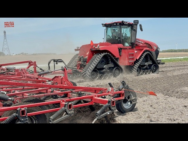 CASE IH 715 QUADTRAC Tractor Field Cultivating at 11 MPH