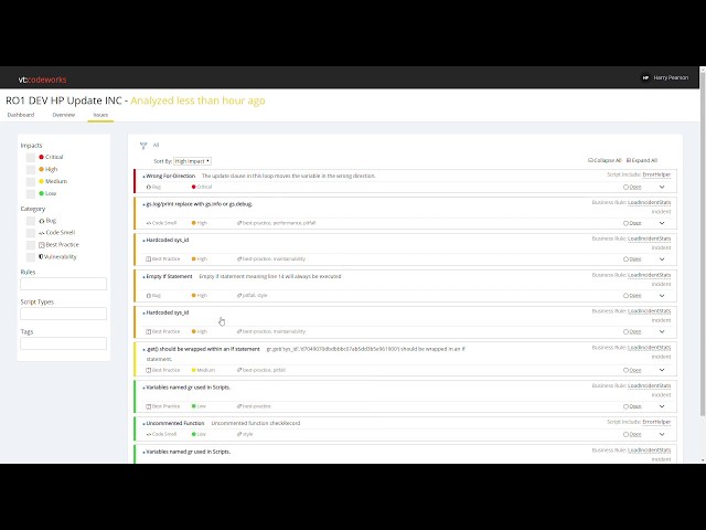 vt:codeworks - Full Code Coverage - ServiceNow® Code Analysis