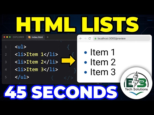 HTML List in 45 seconds