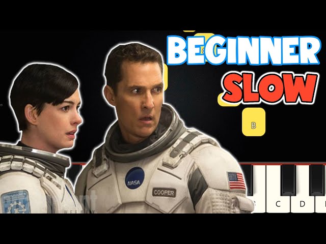 Interstellar - Hans Zimmer | Slow Beginner Piano Tutorial | Easy Piano