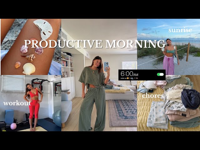 6am productive fall morning: sunrise, laundry, working out, & lots of coffee 
