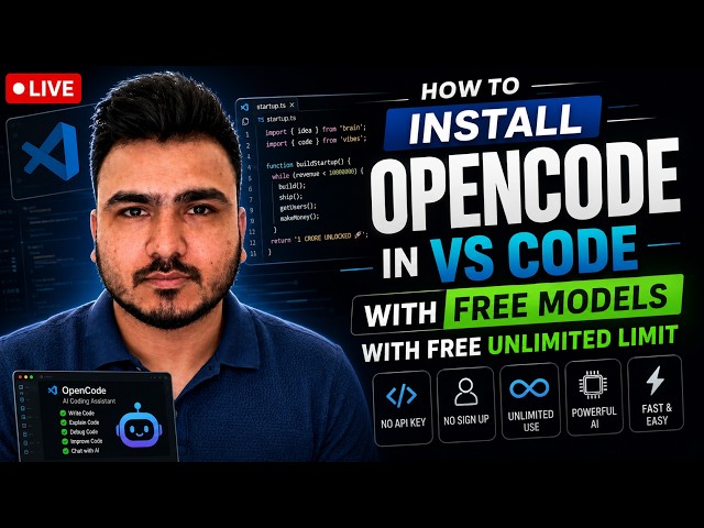 How to Install OpenCode in VS Code with Free models with Free Unlimited Limit
