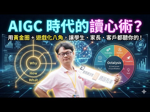 AIGC 時代的「讀心術」？用黃金圈+遊戲化八角，讓學生、家長、客戶都聽你的！