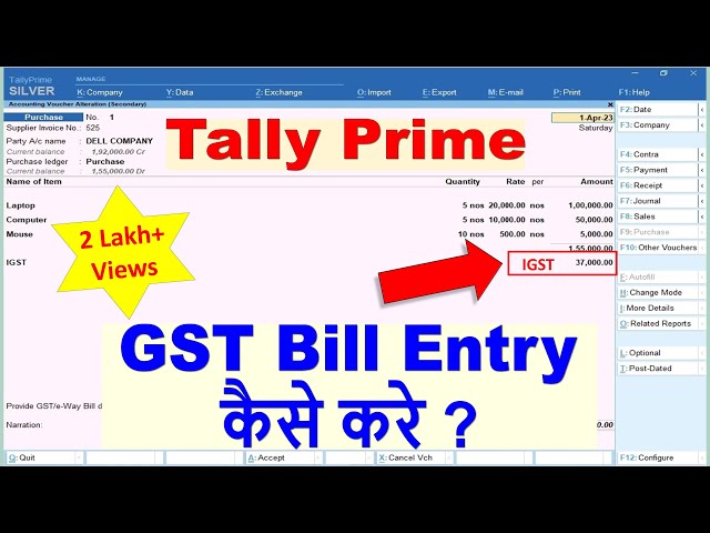 GST In Tally Prime | IGST, CGST, SGST In Tally Prime | purchase sale entry in tally with GST #Tally