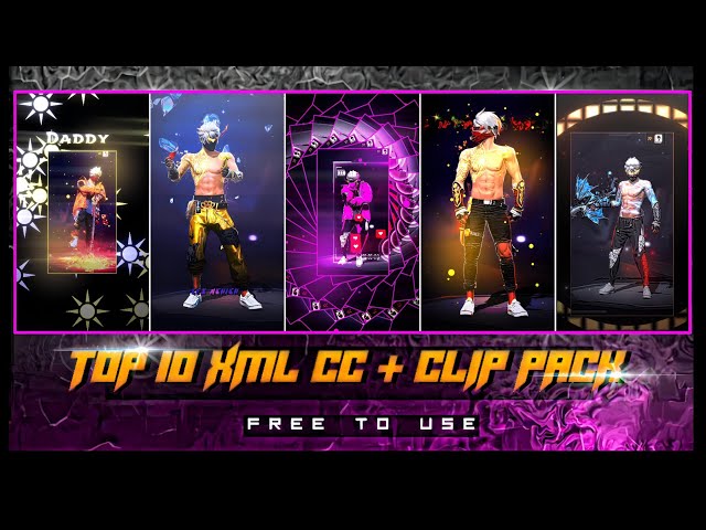 🔺Free Fire Top 10 Xml + Cc + Clips 🔸ff Clips For Editing🔸ff Emote Clips 🔸ff clip🔻