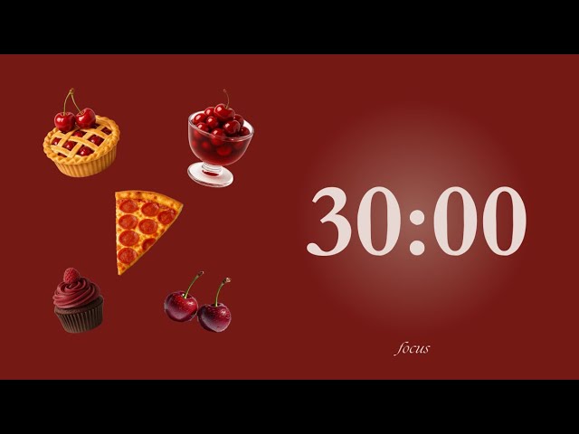 ❤ Lofi Aesthetic Red Pomodoro Timer | 4 hour | 30/10 min | Red Study Session ❤