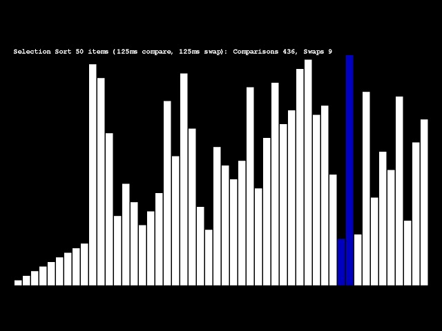 Selection Sort Visualization 50 items