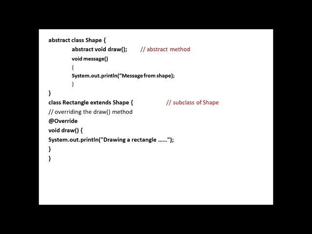 Abstract class in java