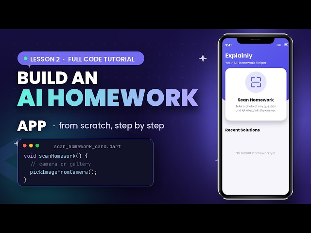 Build an AI Homework App in Flutter | Explainly Ep. 2 (Full Tutorial) - Home Screen UI