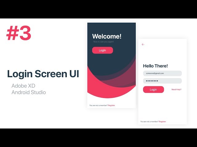 Login Screen UI Design - Adobe XD to Android Studio XML | Part 3