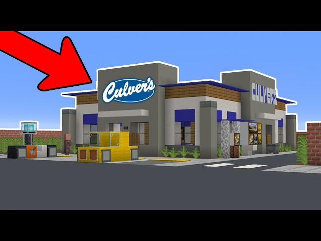 How to Build a Realistic Culvers Fast Food Restaurant in Minecraft | Step-By-Step Tutorial