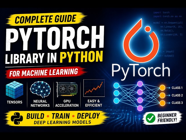 PyTorch Library in Python for Machine Learning | Complete Beginner Tutorial with Examples