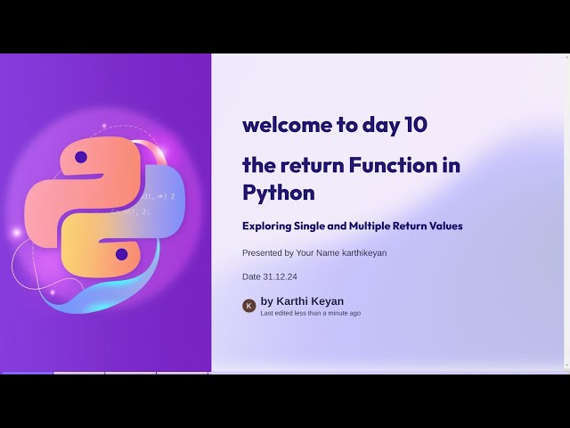 day 10 return function python in tamil