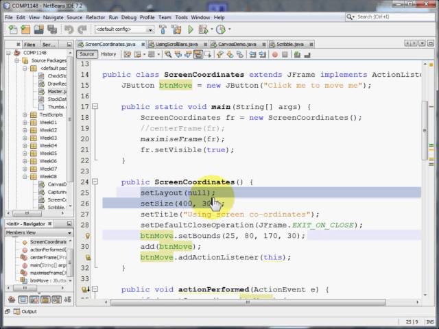Java GUI - Screen Co-ordinates