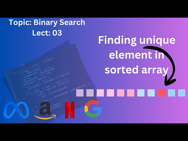 Find the Single Element in a Sorted Array | Binary Search Series