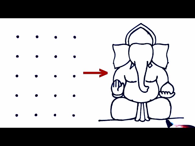 Lord Ganesha drawing from 4×5 dots easy step by step // Easy Lord Ganesha Rangoli