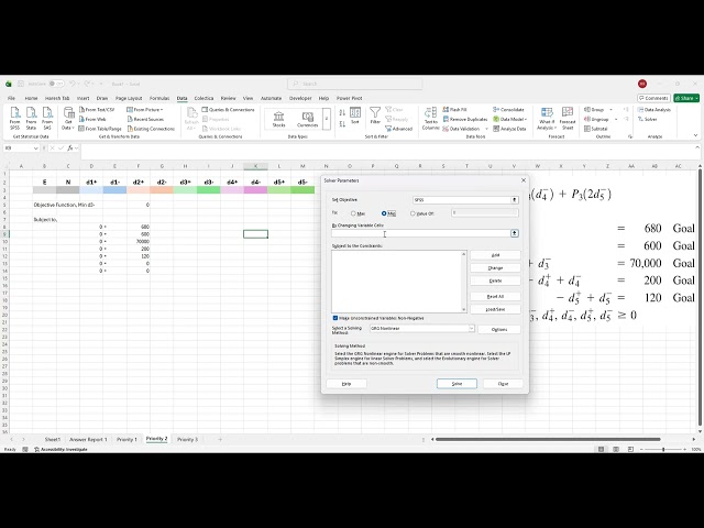Goal Programming Complex Problems by Excel Solver-2