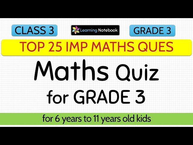 Maths question and answer for class 3 - Maths quiz for class 3
