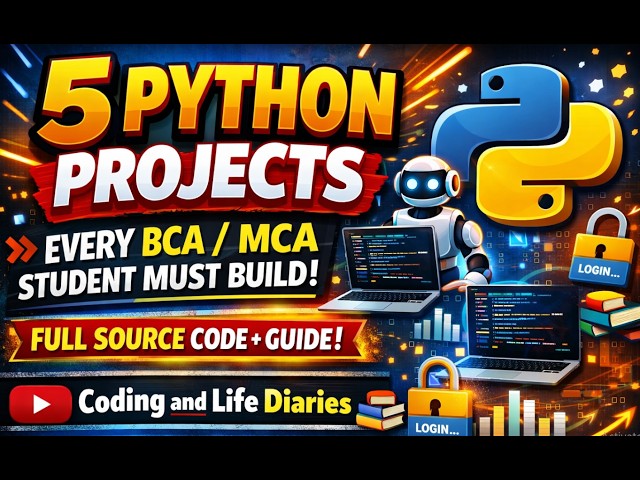 5 Python🔥Projects Every BCA/MCA Student Must Build |Full Source Code + Guide #python #project #viral
