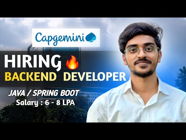 Capgemini Hiring Java Backend Developer 2026 🔥 Apply Now | Salary, Skills & Full Details