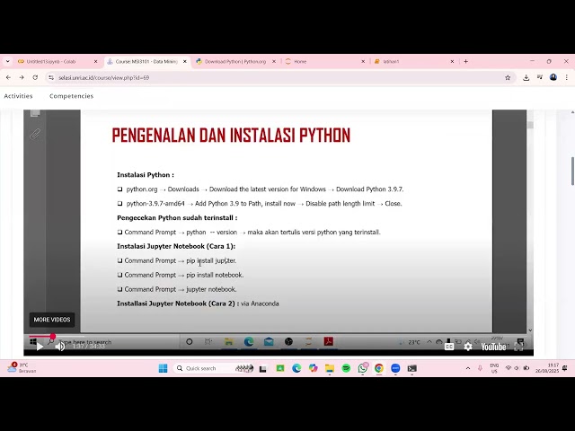 Data Mining instalasi Python dan latihan