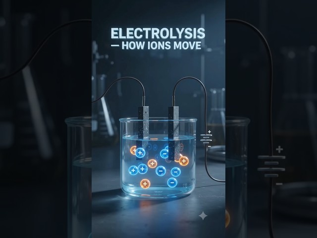 ELECTROLYSIS — USING ELECTRICITY TO DRIVE A CHEMICAL REACTION! 🔋🧪 #biology #biologyshort