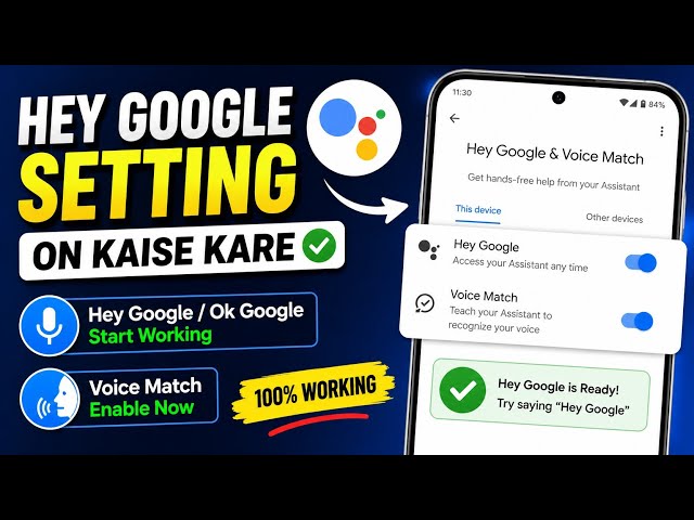 How to Turn On Hey Google Setting | Android Voice Assistant 2026 | How to enable