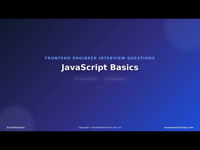 **Title:** JavaScript Basics Interview Questions and Answers | Front-End Development