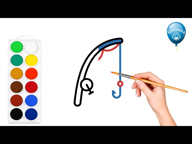 Let's Draw a Fishing Rod! Fun Drawing Tutorial for Kids