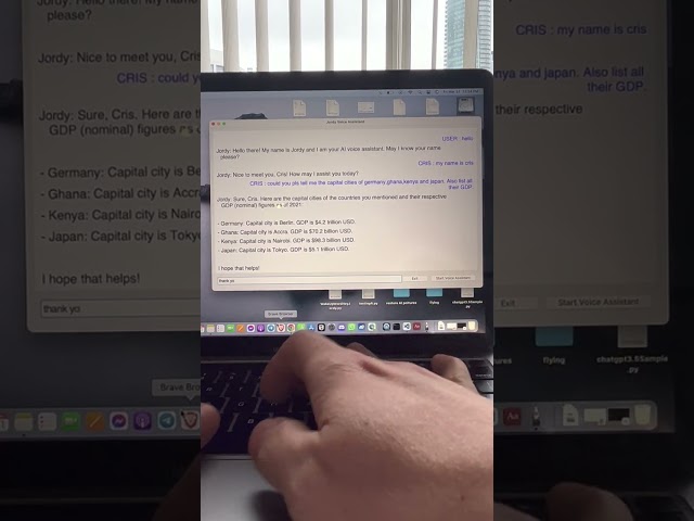 Jordy AI Voice Assistant using GPT 3.5 and GPT-4.