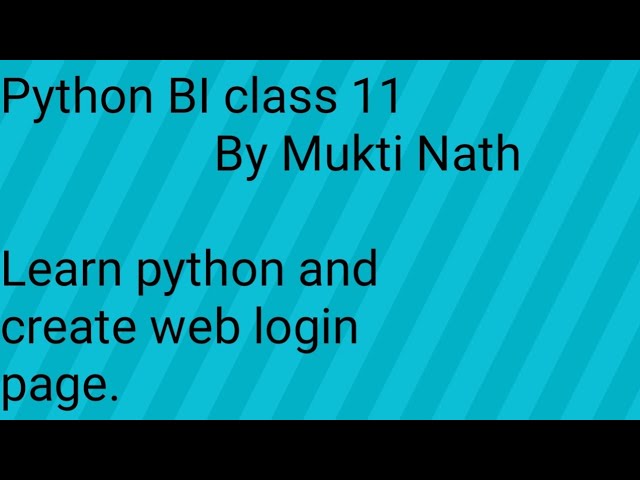 Python BI class11