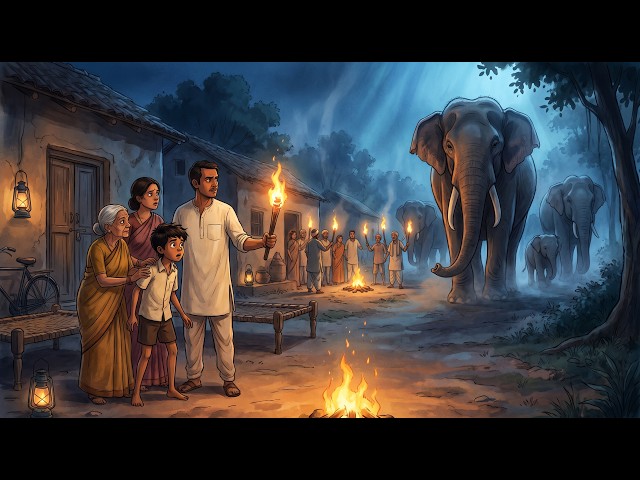 😱 90s की वो रात जब हाथियों ने पूरा गाँव घेर लिया 🐘  | 90s Nostalgia Ghibli Style