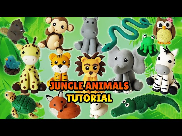 🔴 Cómo hacer ANIMALES DE LA SELVA - Compilación Tutoriales plastilina, Arcilla Polimérica y Fondant