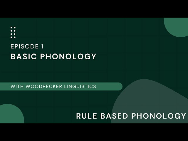 Rule Based Phonology Part 1 Basic