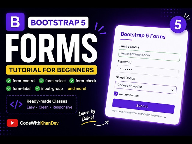 Bootstrap 5 Forms Tutorial for Beginners | Form Control, Select & More