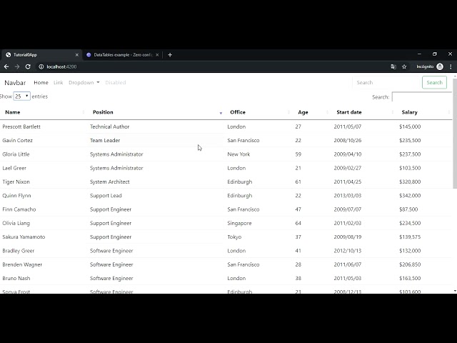 Integrando DataTables a un proyecto angular