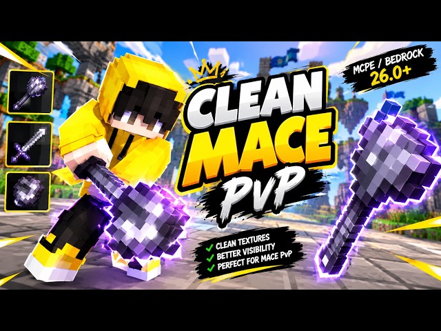 🔥 Clean Mace PvP Texture Pack for Minecraft MCPE 26.0+ ⚔️ | Clean PvP Pack!