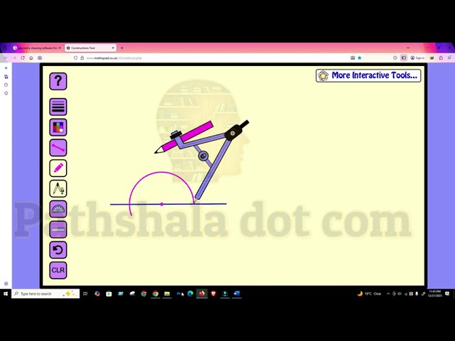 Drawing a perpendicular to a line with a straight edge | Geometry Construction Class 9–10