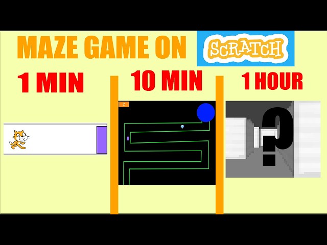MAZE GAME IN SCRATCH IN 1 MIN VS 10 MIN VS 1 HOUR