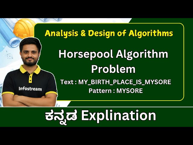 Horsepool algorithm  | Analysis and Design of Algorithm | All universities