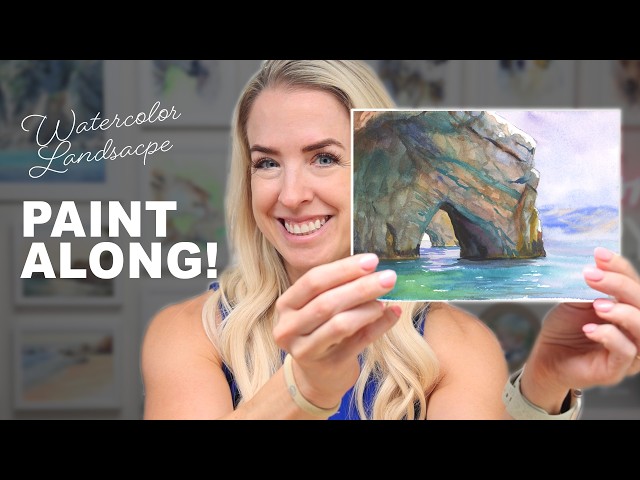 Mediterranean Coastal Cliffs | Relaxing Watercolor Landscape Tutorial