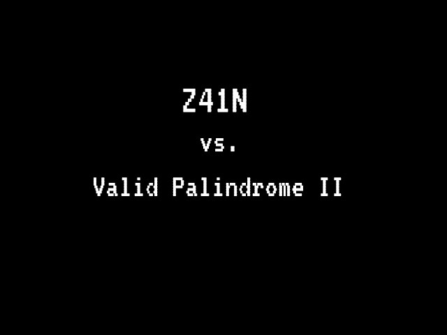 680.) Valid Palindrome II - Leet Code