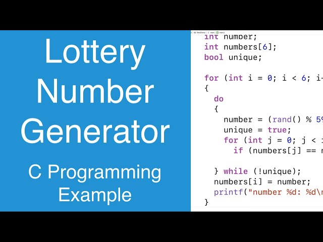 Lottery Number Generator | C Programming Example