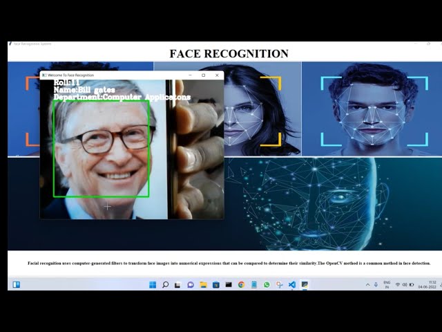 Face recognition attendance system using(python&MySQL). #facerecognition #opencv #finalyearprojects