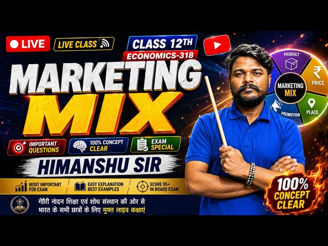 NIOS Class 12 Business Studies (319)  Marketing Mix | Board Exam Preparation | By Himanshu Sir