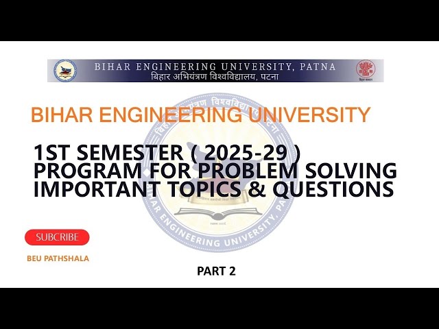 BEU Patna l PPS Important Topics and Questions l #beupatna #biharengineeringuniversity 