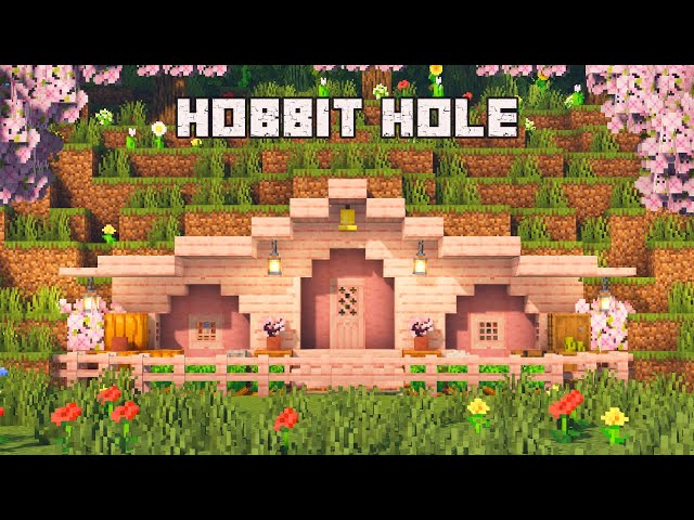 Minecraft | Cozy Cherry Blossom Hobbit Hole - Survival House 🌸 TUTORIAL