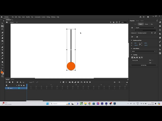 Simple Pendulum Using Classic Tween in Animate